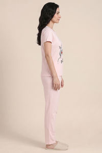 Zivame Farm Lore Knit Cotton Pyjama Set - Cradle Pink — thumbnail 3